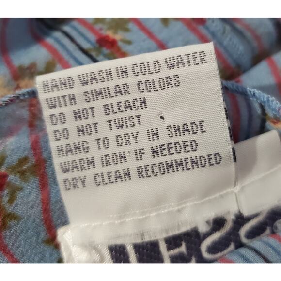 TESS Women's 12 100% Silk Floral Ruffle Cottagecore Button Blouse Tank 2 PC Set - Picture 9 of 10